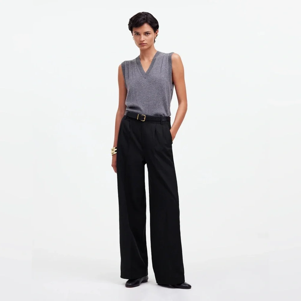 Madewell Harlow Wide Leg Pant in Drapey Twill RUN LARGE (like size 2) - Picture 1 of 5